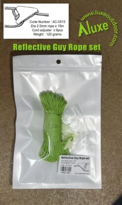 Luxe Outdoor Guy Rope Set -Camping Série Magasin luxe outdoor reflective guy rope 1
