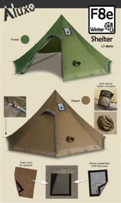 Luxe Outdoor Winter Shelter F8e -Camping Série Magasin tipi luxe outdoor winter shelter f8e 05